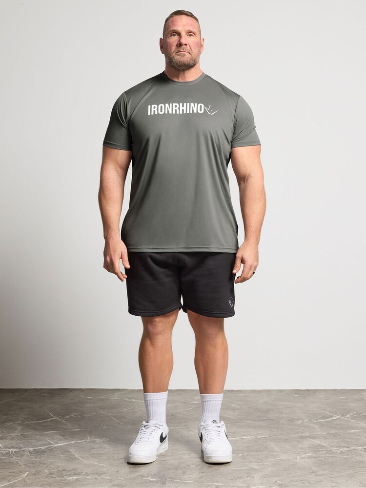 BadRhino Big & Tall Grey Ironrhino Short Sleeve Text Logo T-Shirt - Image 2 of 6