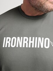 BadRhino Big & Tall Grey Ironrhino Short Sleeve Text Logo T-Shirt - Image 4 of 6