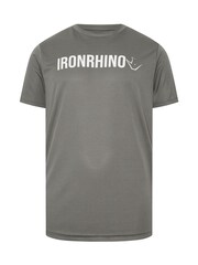 BadRhino Big & Tall Grey Ironrhino Short Sleeve Text Logo T-Shirt - Image 5 of 6