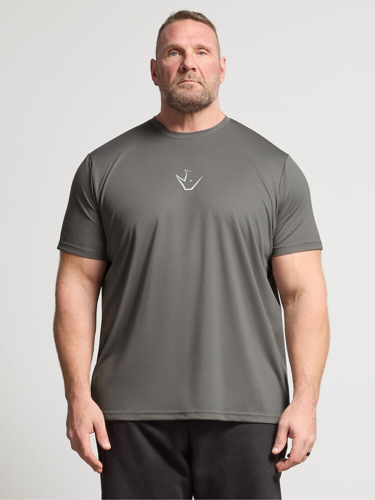 BadRhino Big & Tall Grey Ironrhino Short Sleeve Logo T-Shirt - Image 1 of 4