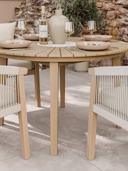 Royalcraft Natural Roma Garden Terrazzo Round Table With 4 Rope Dining Chairs - Image 2 of 6