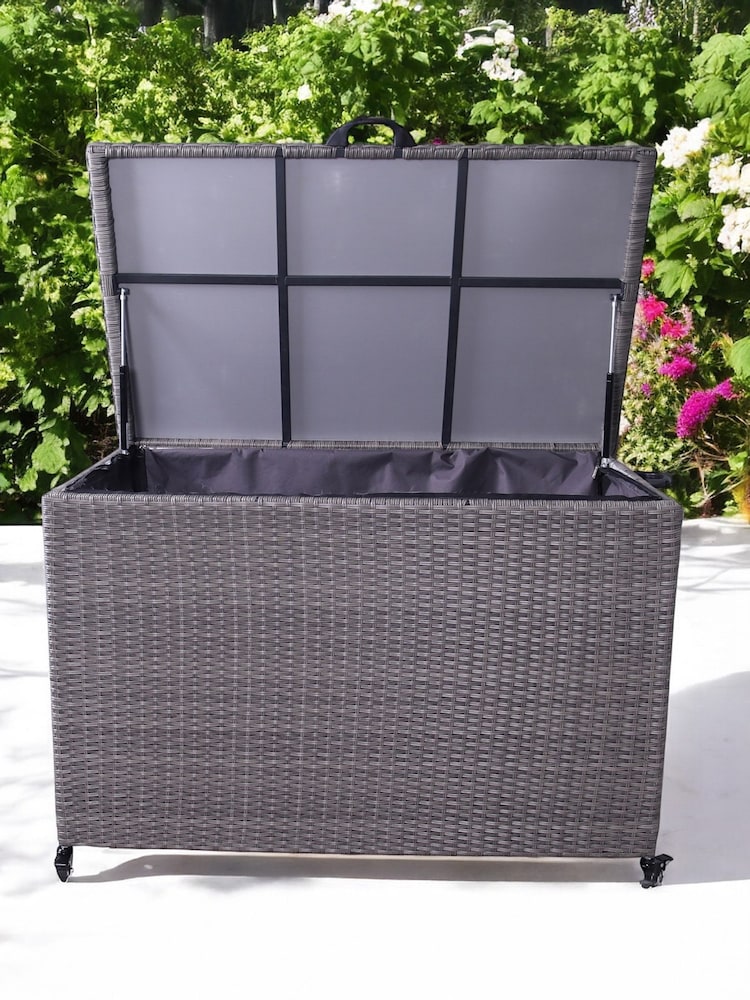 Royalcraft Charcoal Weave Garden Cushion Storage Box 645L - Image 1 of 6 Royalcraft Charcoal Weave Garden Cushion Storage Box 645L - Image 1 of 6