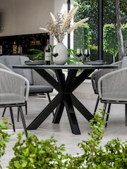 Royalcraft Grey Aspen Round Garden Grey Set With 4 Rope Chairs - Image 2 of 6