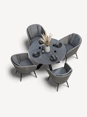 Royalcraft Grey Aspen Round Garden Grey Set With 4 Rope Chairs - Image 4 of 6