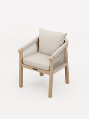 Royalcraft Natural Roma Garden Terrazzo Round Table With 6 Rope Dining Chairs - Image 5 of 6