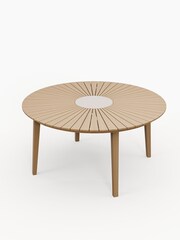 Royalcraft Natural Roma Garden Terrazzo Round Table With 6 Rope Dining Chairs - Image 6 of 6