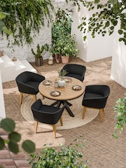 Royalcraft Black Tuscany Garden Set With 4 Elba Dining Chairs - Image 1 of 5