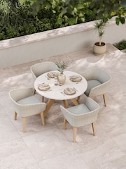 Royalcraft Cream Astral Garden Dining Set With 4 Eden Dining Chairs - Image 1 of 6