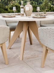 Royalcraft Cream Astral Garden Dining Set With 4 Eden Dining Chairs - Image 3 of 6