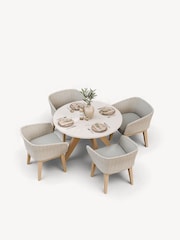 Royalcraft Cream Astral Garden Dining Set With 4 Eden Dining Chairs - Image 4 of 6