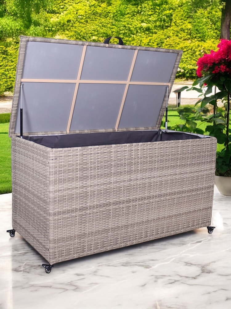 Royalcraft Beige Weave Garden Cushion Storage Box 510L - Image 1 of 6 Royalcraft Beige Weave Garden Cushion Storage Box 510L - Image 1 of 6