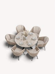Royalcraft Natural Bali 6 Seater Round Garden Set With 6 Rope Style Chairs - Image 4 of 6