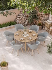 Royalcraft Natural Roma Garden Terrazzo Round Table With 6 Sol Dining Chairs - Image 1 of 6