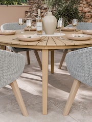 Royalcraft Natural Roma Garden Terrazzo Round Table With 6 Sol Dining Chairs - Image 2 of 6