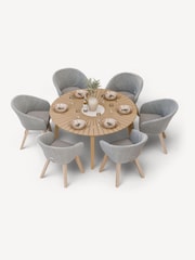 Royalcraft Natural Roma Garden Terrazzo Round Table With 6 Sol Dining Chairs - Image 4 of 6