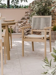 Royalcraft Natural Roma Garden Terrazzo Round Table With 4 Rope Stack Chairs - Image 3 of 6