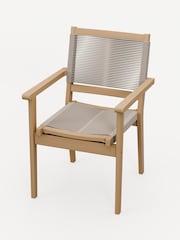 Royalcraft Natural Roma Garden Terrazzo Round Table With 4 Rope Stack Chairs - Image 5 of 6