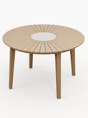 Royalcraft Natural Roma Garden Terrazzo Round Table With 4 Rope Stack Chairs - Image 6 of 6