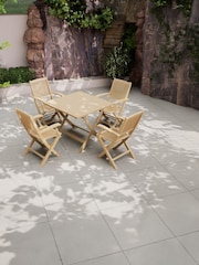 Royalcraft Natural London Garden Set With 4 Folding Armchairs - Image 1 of 5
