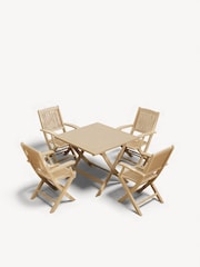 Royalcraft Natural London Garden Set With 4 Folding Armchairs - Image 3 of 5