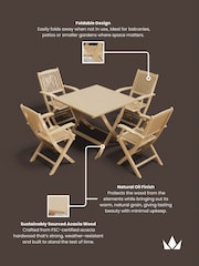 Royalcraft Natural London Garden Set With 4 Folding Armchairs - Image 5 of 5