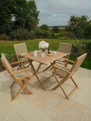 Royalcraft Natural London Garden Set With 4 Rope Folding Armchairs - Image 1 of 5