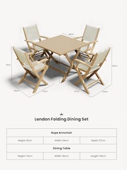 Royalcraft Natural London Garden Set With 4 Rope Folding Armchairs - Image 4 of 5