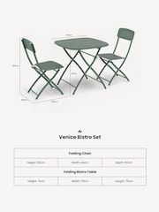 Royalcraft Olive Venice Garden Bistro Square Set - Image 4 of 6