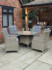 Royalcraft Beige Wentworth 4 Seater Garden Highback Dining Set - Image 1 of 6
