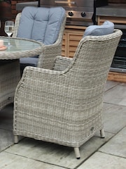 Royalcraft Beige Wentworth 4 Seater Garden Highback Dining Set - Image 2 of 6