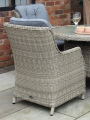 Royalcraft Beige Wentworth 4 Seater Garden Highback Dining Set - Image 3 of 6