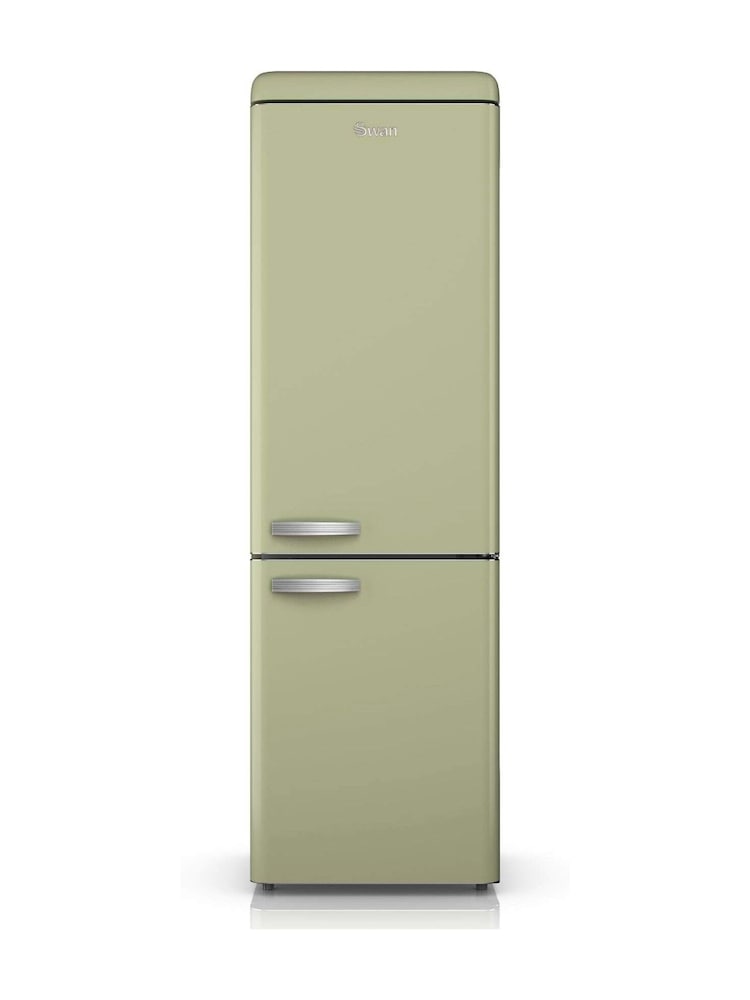 Swan Pastel Green Retro 70/30 Fridge Freezer - Image 1 of 1 Swan Pastel Green Retro 70/30 Fridge Freezer - Image 1 of 1