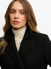 Superdry Black Double Breasted Pea Coat - Image 2 of 7