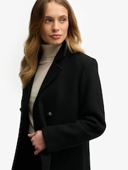 Superdry Black Double Breasted Pea Coat - Image 6 of 7