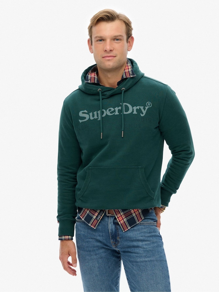 Superdry Green New York Venue Hoodie - Image 1 of 6 Superdry Green New York Venue Hoodie - Image 1 of 6