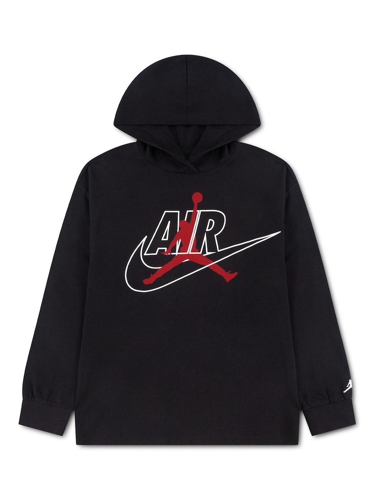 Jordan Black Jumpman Air Hooded Long Sleeve Hoodie - Image 1 of 3