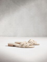 Bone N. Premium Leather Square Toe Mule Sandals - Image 6 of 10