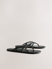Black Forever Comfort® Toe Thong Mesh Sandals - Image 2 of 5