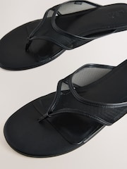 Black Forever Comfort® Toe Thong Mesh Sandals - Image 4 of 5
