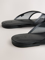 Black Forever Comfort® Toe Thong Mesh Sandals - Image 5 of 5