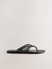 Black Forever Comfort® Toe Thong Mesh Sandals - Image 8 of 10