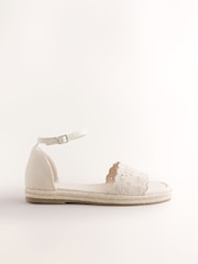 Bone Square Toe Lazer Cut Sandals - Image 6 of 8