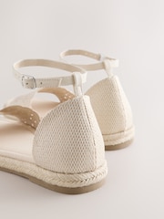 Bone Square Toe Lazer Cut Sandals - Image 7 of 8