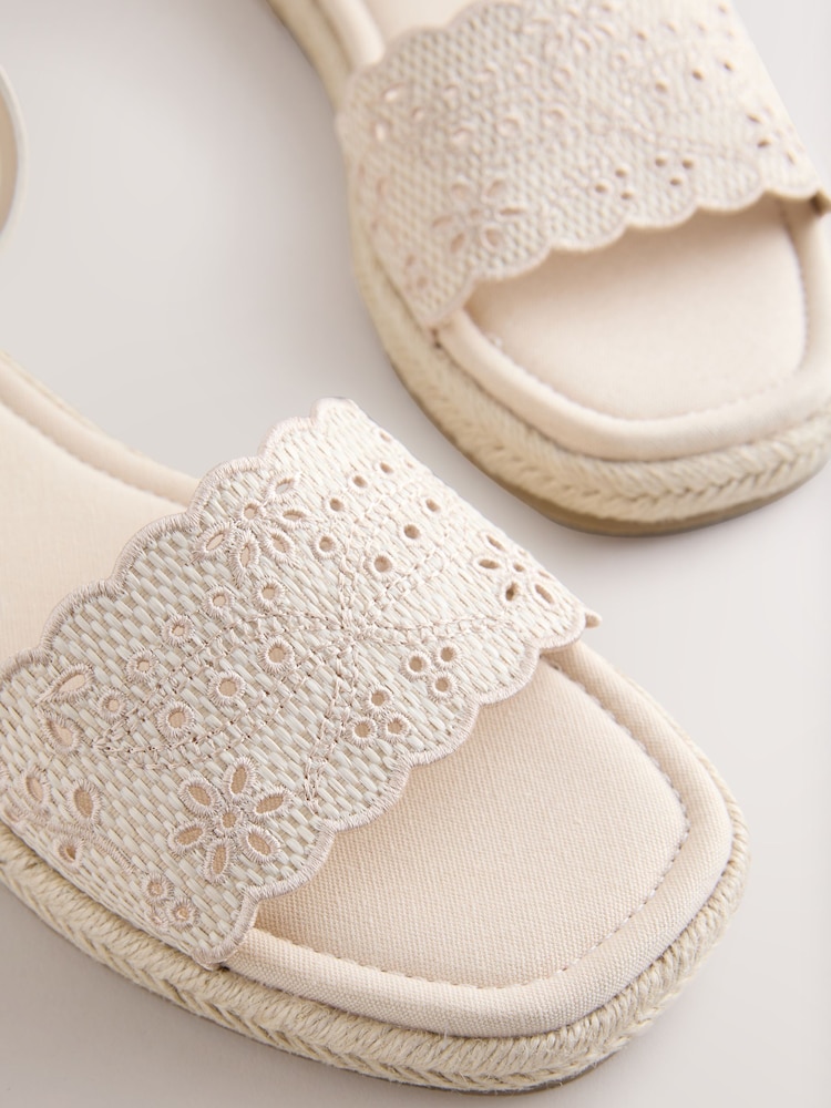 Bone Square Toe Lazer Cut Sandals - Image 8 of 8 Bone Square Toe Lazer Cut Sandals - Image 8 of 8
