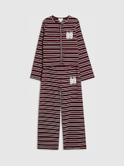 River Island Red Stripe Cardigan & Wide Leg Joggers Set - Image 3 of 5