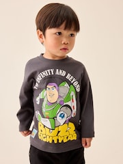 Charcoal Grey Buzz Lightyear Toy Story Long Sleeve T-Shirt (3mths-8yrs) - Image 1 of 8
