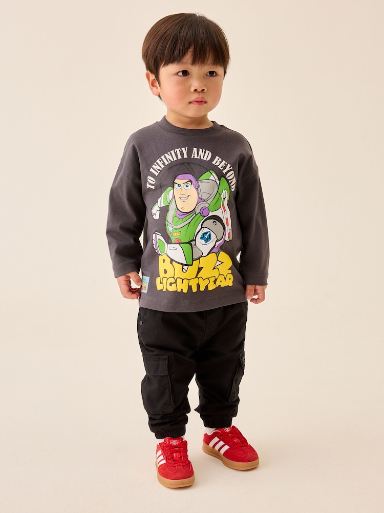 Charcoal Grey Buzz Lightyear Toy Story Long Sleeve T-Shirt (3mths-8yrs) - Image 2 of 8