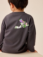 Charcoal Grey Buzz Lightyear Toy Story Long Sleeve T-Shirt (3mths-8yrs) - Image 3 of 8