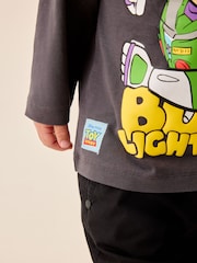 Charcoal Grey Buzz Lightyear Toy Story Long Sleeve T-Shirt (3mths-8yrs) - Image 4 of 8