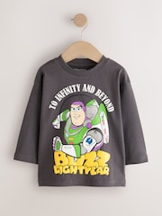 Charcoal Grey Buzz Lightyear Toy Story Long Sleeve T-Shirt (3mths-8yrs) - Image 5 of 8